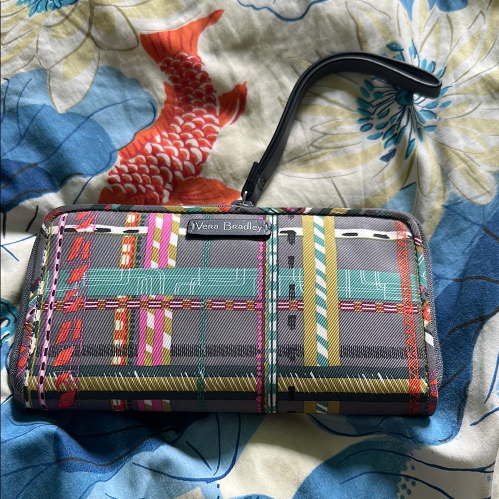 Vera Bradley Gray Phone Case with Wrist Strap